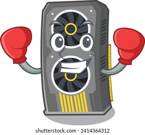 Boxing video graphics card mascot.