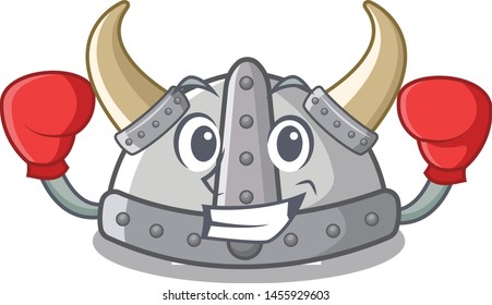 Boxing viking helmet isolated with the character