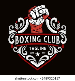 boxing vintage logo. emblem style. perfect for boxing sport