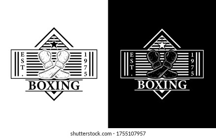 Boxing Vintage Retro Badge Label Emblem Logo design inspiration