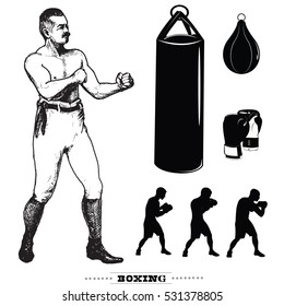 Boxing. Vintage style illustration