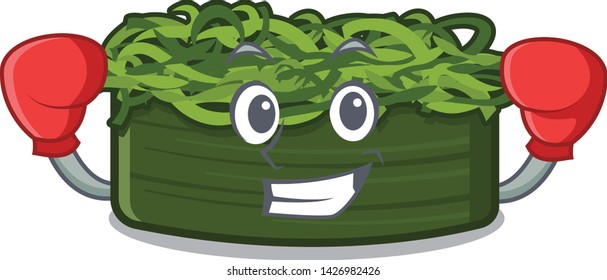 Boxing wakame chuka is served cartoon plates
