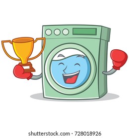 Boxing washing machine character cartoon