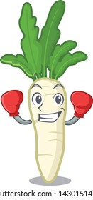 Boxing white radish in the character shape