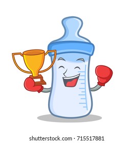 Boxing winner baby bottle character cartoon