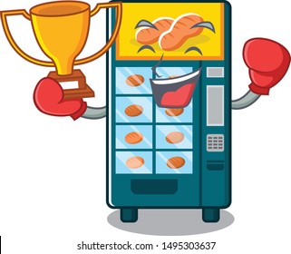 Boxing winner bakery vending machine in the cartoon