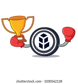 Boxing winner bancor coin mascot cartoon