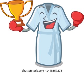 Boxing winner bathrobe isolated with in the cartoon