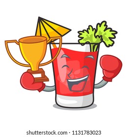 Boxing winner bloody mary mascot cartoon