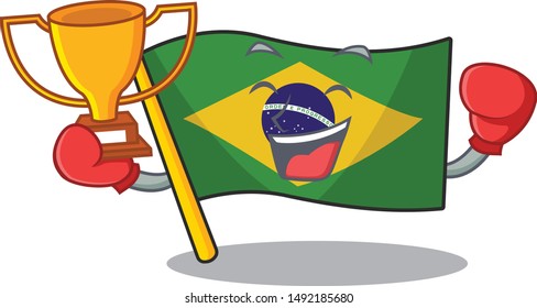 Boxing winner brazil flag kept in mascot drawer