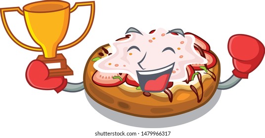 Boxing winner bruschetta isolated with in the character