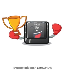 Boxing winner button page up the keyboard mascot