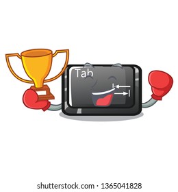 Boxing winner button tab isolated with the mascot