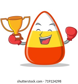 Boxing winner candy corn character cartoon