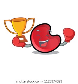 Boxing winner candy moon mascot cartoon