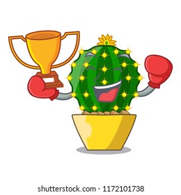 Boxing winner cartoon mammillaria humboldtii cactus at park cactus