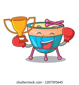 Boxing winner cartoon timpani isolated on the mascot