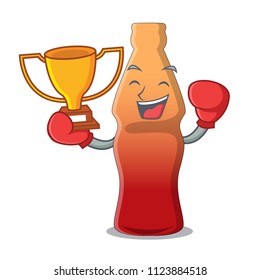 Boxing winner cola bottle jelly candy mascot cartoon