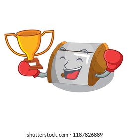 Boxing winner container food bread bin isolated on mascot