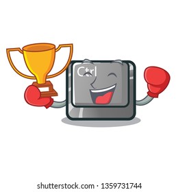 Boxing winner ctrl button on the cartoon keyboard