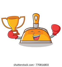 Boxing winner dustpan character cartoon style