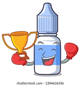 Boxing winner eye drops isolated with the characters