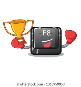 Boxing winner f8 button displayed on cartoon keyboard