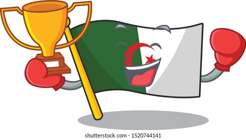 Boxing winner flag algeria are stored mascot bag