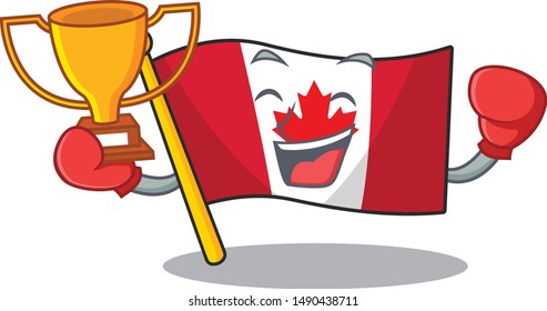 Boxing winner flag canadian with in the character