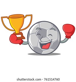 Boxing winner football character cartoon style