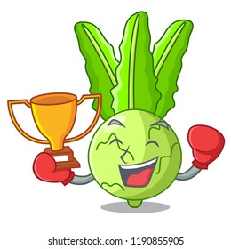 Boxing winner fresh cabbage kohlrabi on the mascot