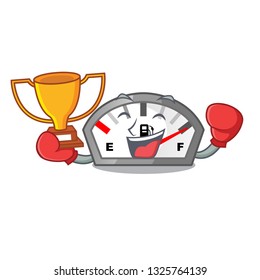 Boxing winner gasoline indicator in the a mascot