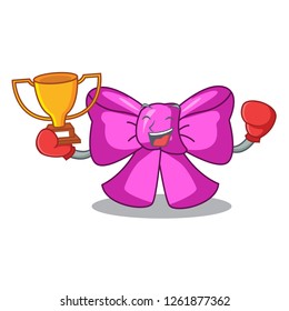 Boxing winner gift bow tie isolated on cartoon