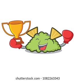 Boxing winner guacamole mascot cartoon style