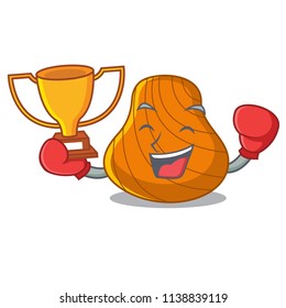 Boxing winner hard shell mascot cartoon