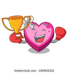 Boxing winner heart box in the cartoon sleep