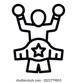 Boxing winner icon. Outline Boxing winner vector icon for web design isolated on white background