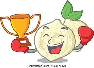 Boxing winner jicama in the a cartoon shape