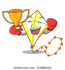 Boxing winner kite with on clouds shape character