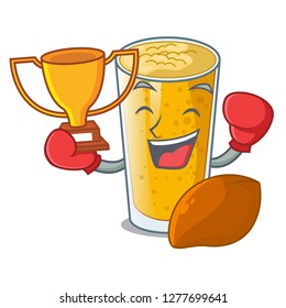 Boxing winner lassi mango in the character fridge