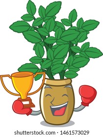 Boxing winner lemon balm next the cartoon house