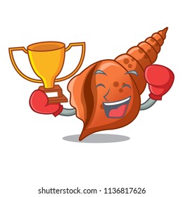 Boxing winner long shell mascot cartoon