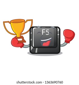 Boxing winner longest F5 button on cartoon keyboard