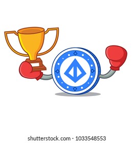Boxing winner loopring coin mascot cartoon