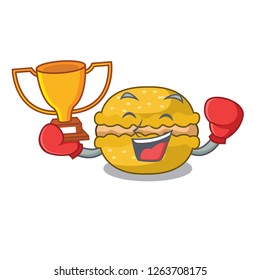 Boxing winner macarons banana in shape a cartoon