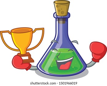 Boxing winner magic potion on the cartoon table