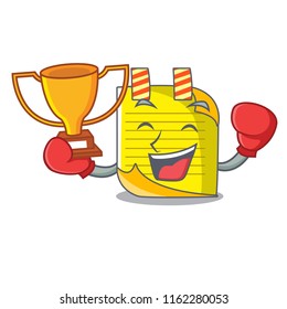Boxing winner mascot note paper with bookmark