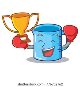 Boxing winner measuring cup character cartoon