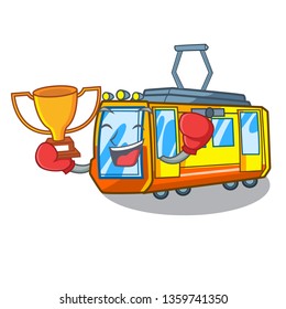 Boxing winner miniature electric train in cartoon shape
