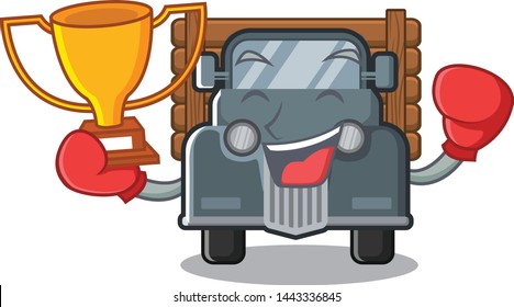 Boxing winner miniature old truck in character chair